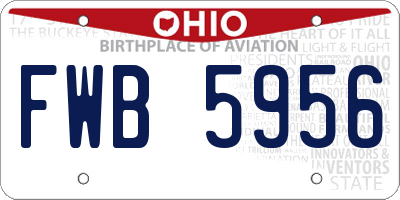 OH license plate FWB5956
