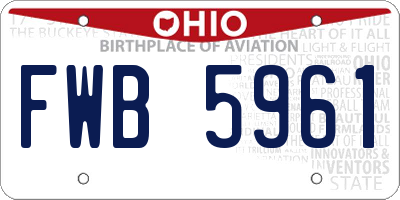 OH license plate FWB5961