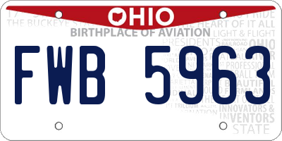 OH license plate FWB5963