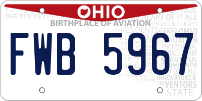 OH license plate FWB5967