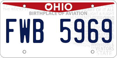 OH license plate FWB5969