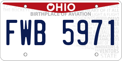 OH license plate FWB5971