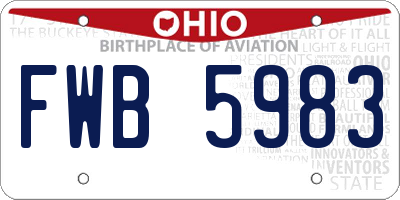 OH license plate FWB5983