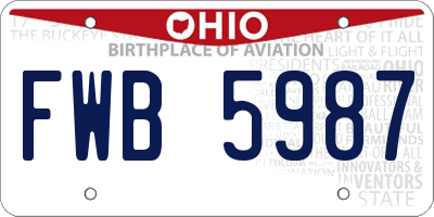 OH license plate FWB5987