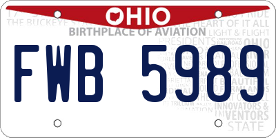 OH license plate FWB5989