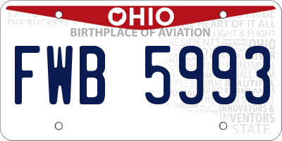 OH license plate FWB5993