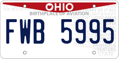 OH license plate FWB5995