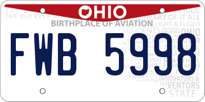 OH license plate FWB5998