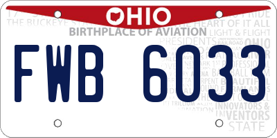 OH license plate FWB6033