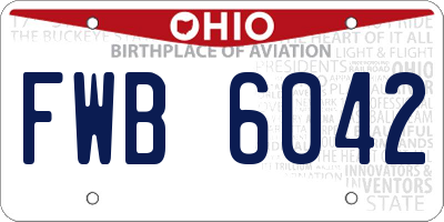 OH license plate FWB6042