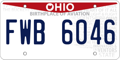 OH license plate FWB6046
