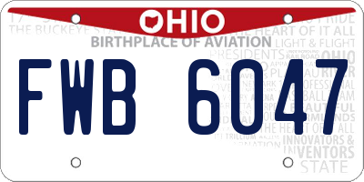 OH license plate FWB6047