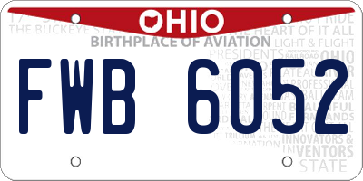 OH license plate FWB6052