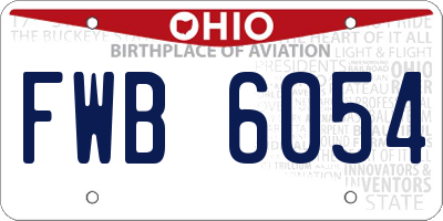 OH license plate FWB6054