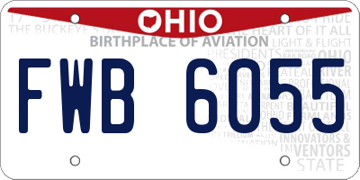 OH license plate FWB6055