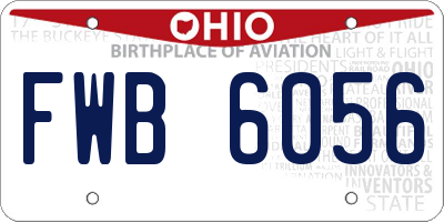 OH license plate FWB6056