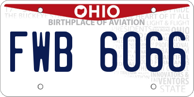 OH license plate FWB6066