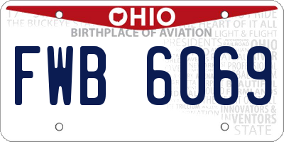 OH license plate FWB6069
