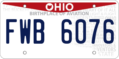 OH license plate FWB6076