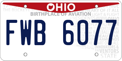 OH license plate FWB6077
