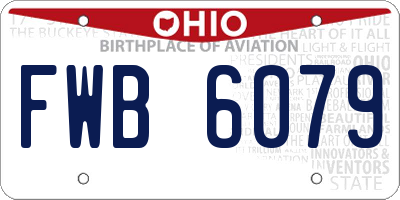 OH license plate FWB6079