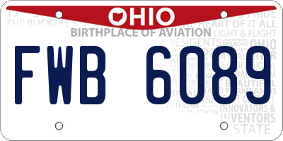 OH license plate FWB6089