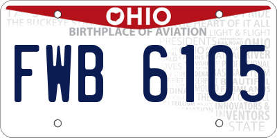 OH license plate FWB6105