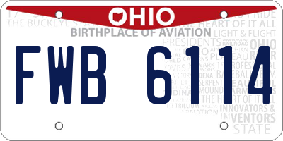 OH license plate FWB6114
