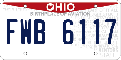 OH license plate FWB6117