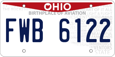 OH license plate FWB6122