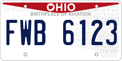 OH license plate FWB6123