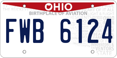 OH license plate FWB6124