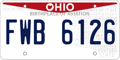 OH license plate FWB6126
