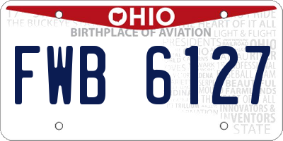 OH license plate FWB6127