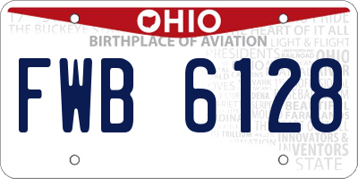 OH license plate FWB6128