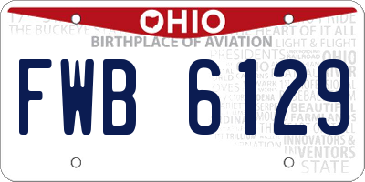 OH license plate FWB6129