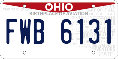 OH license plate FWB6131