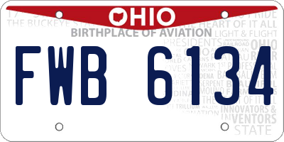 OH license plate FWB6134