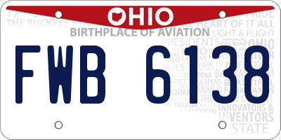 OH license plate FWB6138