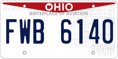 OH license plate FWB6140