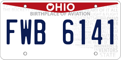 OH license plate FWB6141