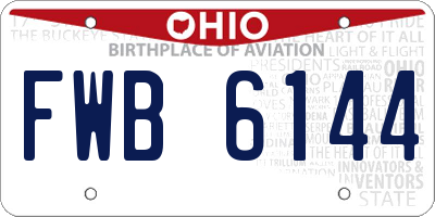 OH license plate FWB6144