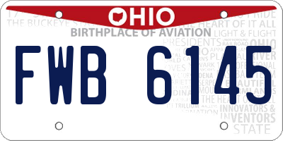 OH license plate FWB6145