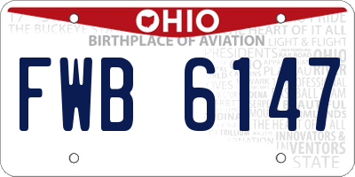 OH license plate FWB6147