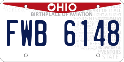 OH license plate FWB6148