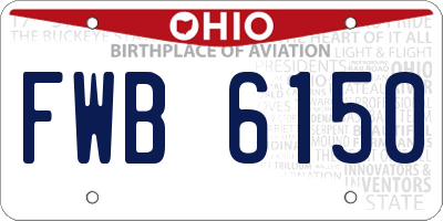 OH license plate FWB6150