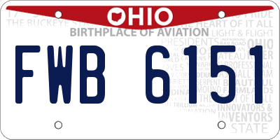 OH license plate FWB6151