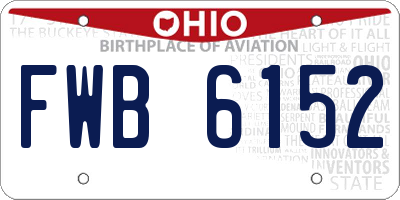 OH license plate FWB6152