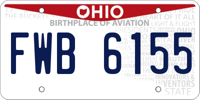 OH license plate FWB6155