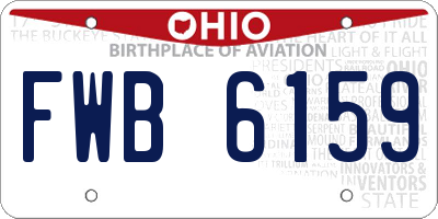 OH license plate FWB6159